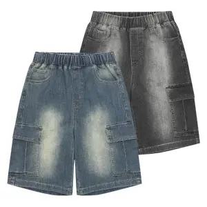 에꼴리에 세이브존03 5.5부 버뮤다핏 빈티지 카고 진  25B5212-BK/BL
