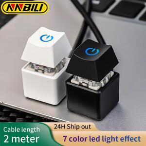 NNBILI 2m 컴퓨터 데스크탑 스위치 LED 조명 마더보드 외부 시작 전원 켜기/끄기 버튼 홈 오피스용 연장 케