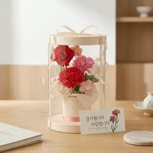 뜨개꽃 카네이션 어버이날 스승의날 부모님 생신 손뜨개 니트꽃 선물