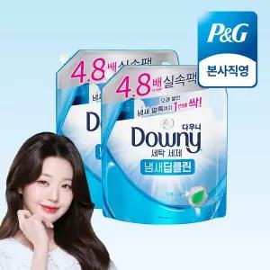 다우니 프리미엄 세탁세제 액체형 냄새딥클린 프레시 클린 리필형 2.2L 2개 475467