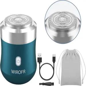 WIROFR 남성용 전기 면도기 미니 휴대용 포켓 사이즈 습식 및 건식 USB 충전식 가정 자동차 여행에 적합한