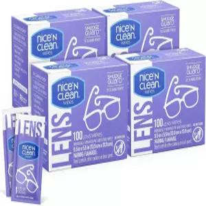 멋진 N CLEAN SmudgeGuard 물티슈 400개 개별 포장 사전 보습 암모니아 프리 안경 카메라 고글 선글라스용