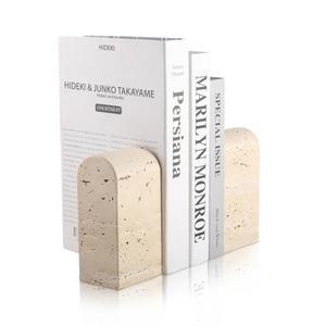 코빌 이탈리안 트래버틴 책꽂이 장식용 7파운드 헤비 듀티 대리석 일반 도서 /CD / 비디오 게임용 책장 아파트 장식 트라버티노 로마노