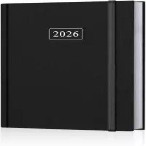 플래너 2026-8.5 11 2026년 1월부터 12월까지의 주간 및 월간 대형 완벽한 정리함 패브릭 커버 내부 포켓
