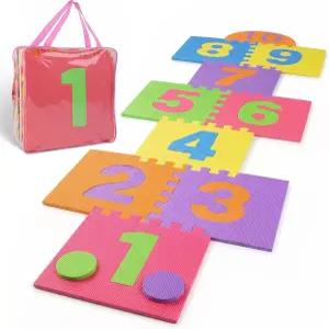 홉스콧 폼 연동 퍼즐 바닥 매트 - 10개의 대형 타일(12인치 x 12인치 정사각형 블록)