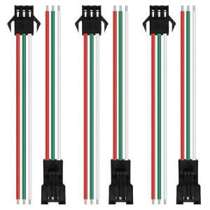 30쌍 JST SM 3핀 15cm 커넥터 (WS2812B WS2811 SK6812 FOCB CCT LED 스트립용) 암수 22awg 와이어