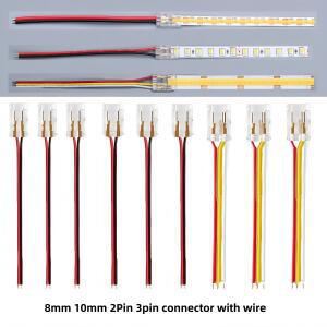 COB LED 와이어 커넥터8 10mm 연결 무땜납 미니 버클 RGB CCT 스트립 라이트 2 3핀 포함