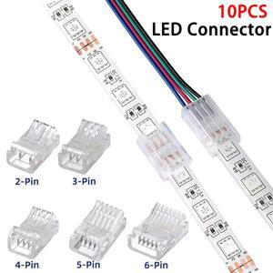 10개 LED 커넥터 2핀 3핀 4핀 5핀 6핀 스트립-스트립, 스트립-와이어 81012MM (5050 스트립 라이트 버클용)