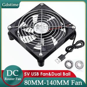 Gdstime 80mm 120mm USB 팬, Xbox DVR 플레이스테이션 라우터 TV 수신기 컴퓨터 캐비닛 쿨러용 5V 휴대용