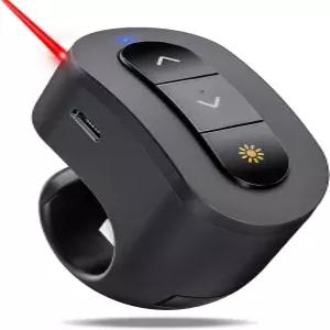 파워포인트 키노트 맥 노트북용 충전식 핑거 링 무선 프레젠테이션 클리커 - 2.4GHz RF를 지원하는 USB