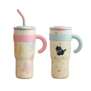 대용량스텐텀블러 핸들 콜드컵 1200ml 스텐 머그 보냉 보틀 차량용 스테인리스 빨대 보온