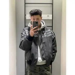 샤오원샵 남성 키작남 항공 점퍼 야구 봄가을 레터링 레더 시크 루즈핏 재킷 꾹3