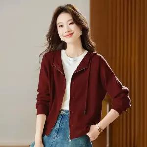 스트레인지 여친 니트 봄 캐주얼 후드 상의 간절기 스웨터 카디건 아우터 가디건 데일리룩 봄가을 KUK3