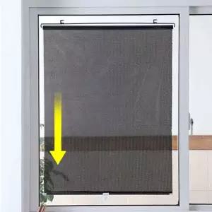 [하프클럽/알티피아]롤브라인드 창문 붙이는 햇빛가리개 도트블랙 37X125cm