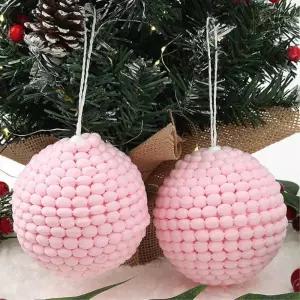 핑크블라썸 장식볼 2P 10cm 러블리 크리스마스 트리 소품 악세사리 성탄절 트리볼 오너먼트