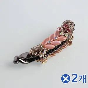 오너클랜 TBZ 단아한 헤어 바나나핀-핑크x2개 데일리헤어핀 데일리핀 돌잔치헤어핀 여아악세사리