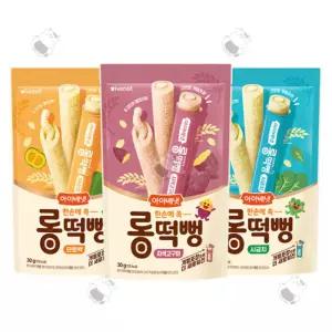 아이배냇 롱떡뻥 3종세트 국산 쌀과자 무첨가 안심간식 개별포장