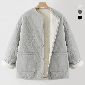 [하프클럽/엠엔씨]뽀송양털 다이아 퀄팅자켓 (MDPD169MJ)