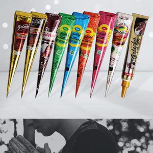 간편한 셀프헤나 염료 콘타투 피부안전 DIY 지워지는 임시 문신 바디아트