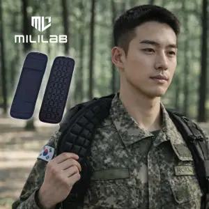 군대 어깨보호대 검정 쿠션 어깨 패드 군인 군장 행군 훈련소 필수품
