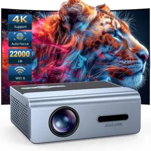 일렉트릭 포커스 Wi-Fi 및 블루투스 프로젝터 22000L 오토 키스톤 실외 4K 지원 iOS/안드로이드/TV