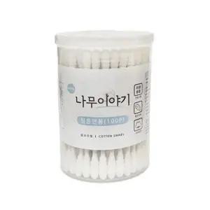 나무이야기 면봉 귀이개 귀청소 회오리 면봉 100개