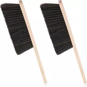 나무 먼지 브러시 핸드 빗자루 2개 칫솔모가 있는 벤치 카운터 침대 소파 자동차 벽난로 가정용 목공