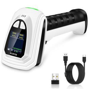 [미국배송] KUIYER 1D QR 2D 바코드 스캐너 키패드 및 LCD 화면 디스플레이와 AI 음성 설정이 가능한 블루투스 무선 아이폰호환 ANDROID 아이패드호환 태블릿 컴퓨터 POS용 핸드헬드 리더기