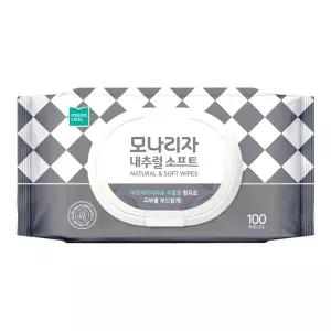 모나리자 내추럴 소프트 물티슈 캡형 100매 무자극 부드러운원단 가성비 안심물티슈