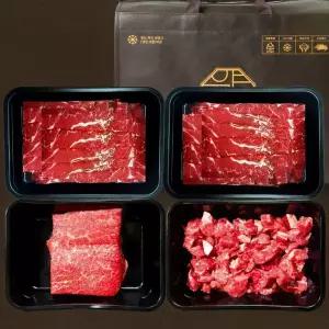 [품질보장] 1++등급 한우 선물세트 2kg 프리미엄 3호 | 구이용 투뿔 (불고기/양지/국거리) 마장동 정육 소고기 명절 부모님 생신 선물 세트 [압구정한우]