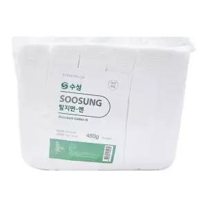 수성 절단솜 탈지면 4x4 450g 1봉 미용솜 사각솜