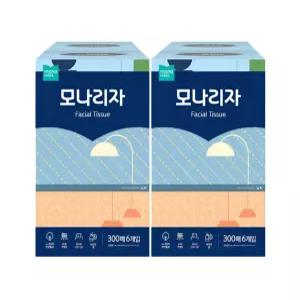 모나리자 미용티슈 각티슈 300매 6입 2개 총12개