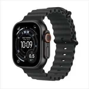 애플워치 울트라 3 셀룰러 49mm 블랙 티타늄 케이스 블랙 오션 밴드 MF0J4KH/A