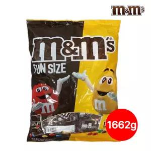 m&ms 엠앤엠즈 펀 사이즈 믹스 100개입 대용량 1662g/밀크맛/피넛맛/2가지맛혼합/대용량파우치/유치원간식/개별포장/간식