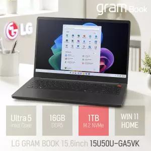 ⓒ LG전자 그램북 15U50U-GA5VK 인텔 울트라5 16GB 1TB 윈도우11 / 15.6인치 대학생 가벼운 AI 사무용 인강