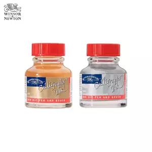 윈저앤뉴튼 캘리그라피 잉크 30ml 금색,은색 1갑 3개입/Red Cap