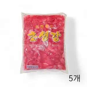 이엔푸드 초생강 적색 1.3Kg X 5개 대용량 절임생강 초절임반찬 (WFGSKHE)