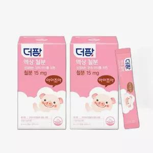 더팜 액상 철분 30포 2통 (2개월분) 성장하는 우리 아이를 위한 딸기맛 액상 철분