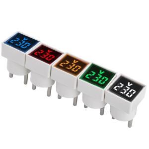 AC 220V230V 범용 사각형 유럽 플러그 유형 가정용 디지털 전압계 표시기 측정 범위: 50~500V