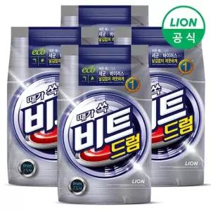 라이온 [LION] 비트 2.5kg 파우치 4개 드럼용 세탁세제 가루세제
