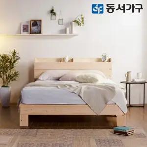동서가구 동서가구 힐링 편백나무 수납헤드 평상형 SS침대_양면매트리스 DF639001