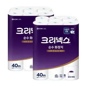 [유한킴벌리]크리넥스 순수 두루마리 화장지 2겹 40M 24롤 2팩 4517462