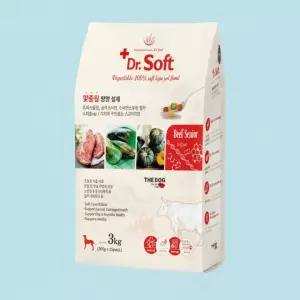 비프 노령견 사료 3kg 반습식 소프트 말랑한 가수분해 알러지 케어