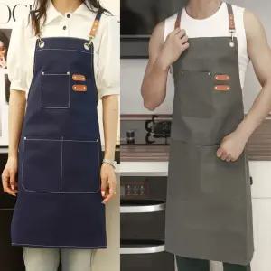 남여공용 캔버스 앞치마 공방 카페 미술 주방 김장 바 캔버스 앞치마 카페
