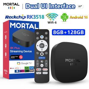 로니식 Mortal T1+ RK3518 Rockchip 스마트 TV 박스 BT5.4 안드로이드 16.0 ROM 128GB RAM Wifi6 8K 음성