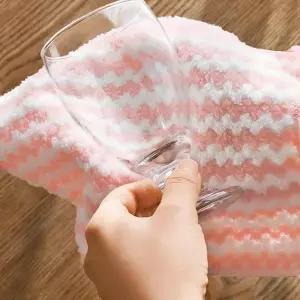블루투야 카페 패턴행주 10장묶음 벨벳 다목적 극세사 지그재그 주방 청소 25x25