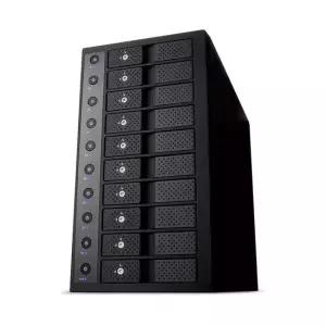위즈플랫 C10-U32C 10베이 외장하드 케이스 USB-C USB3.2 Gen2 10G 외장스토리지 개별전원 관리 DAS