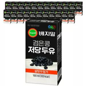 베지밀 검은콩저당 두유 190ml 24개
