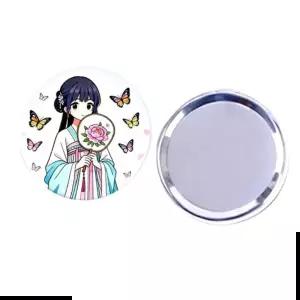 재료 58MM 원형 메탈 거울형 핀버튼 DIY 만들기 100개입
