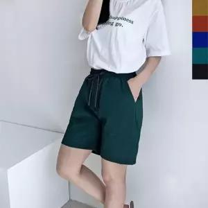 여성여름바지 데일리 쇼츠 여성 쿨반바지 1P 밴딩 시어서커 여름 여자여름바지